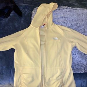 Pale Yellow North Face Zip Up